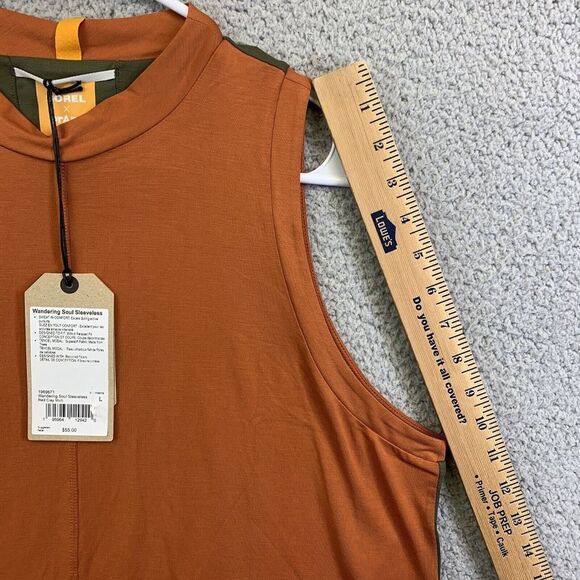 Prana Sorel Womens Wondering Soul‎ Sleeveless Mock Neck Tank Vented Hem Sz L - Picture 5 of 9